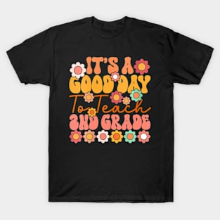 Womens Its A Good Day To Teach 2Nd Grade Cute Retro Groovy Teacher T-Shirt